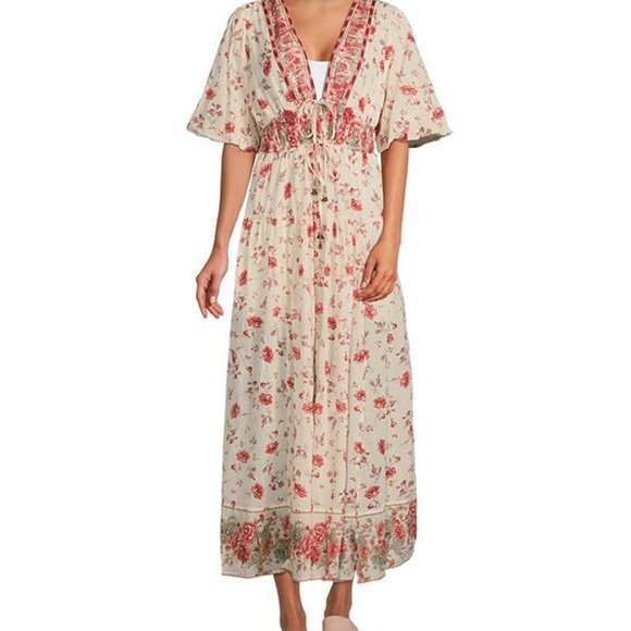 Free People Women's Lysette Boho Style Floral Maxi Dress Size M | L | XL - Picture 7 of 9